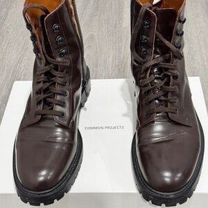 Men's Common Projects Leather Combat Boots